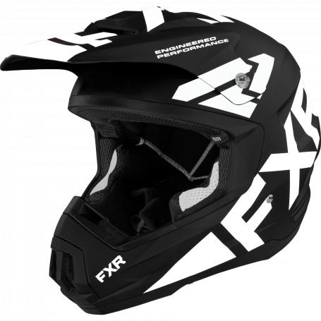 Fxr hjälm - Torque Team Helmet - Skoterhjälm - Mopedhjälm - Black/White